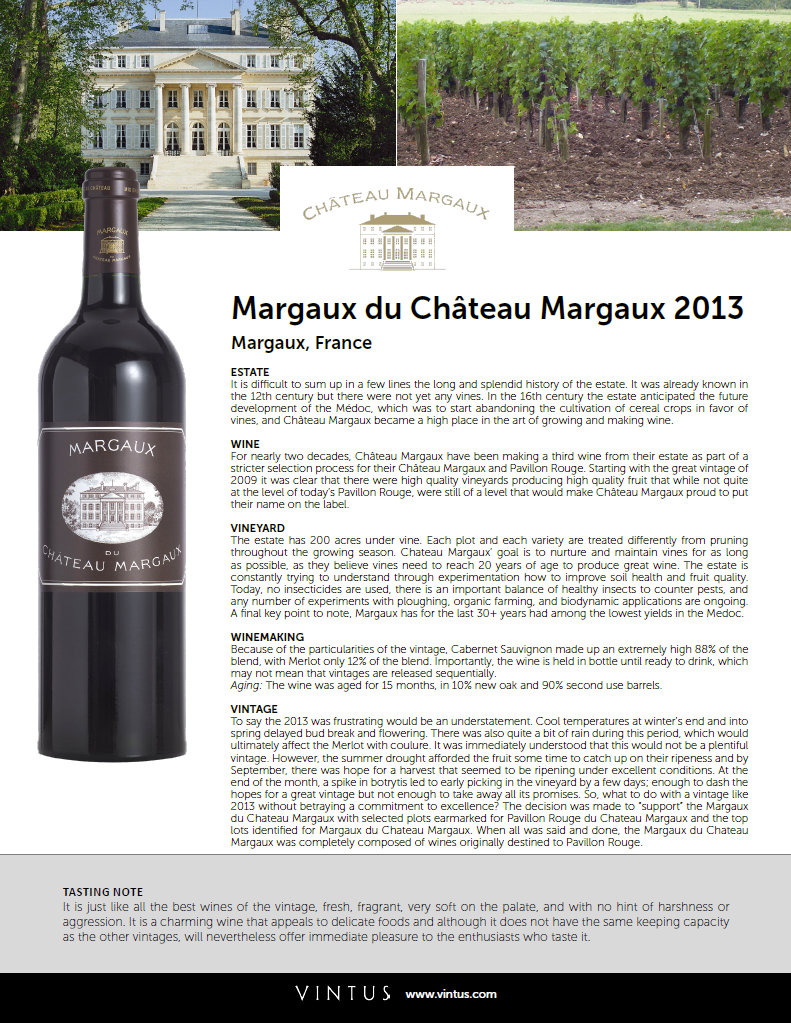 Château Margaux 2013 - Vintus